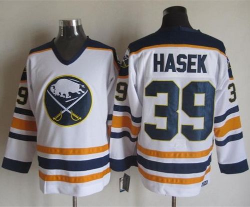 Sabres #39 Dominik Hasek White CCM Throwback Stitched Jersey
