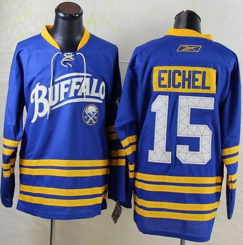 Sabres #15 Jack Eichel Light Blue New Third Stitched Jersey