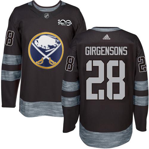 Sabres #28 Zemgus Girgensons Black 1917-2017 100th Anniversary Stitched Jersey