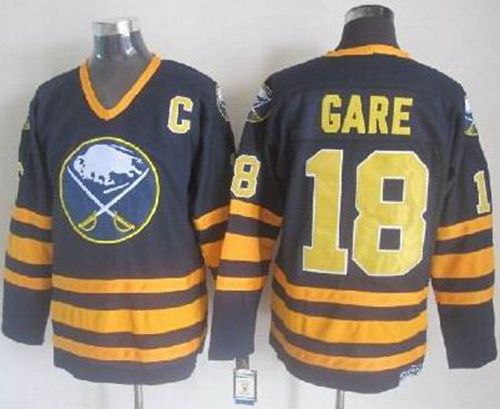 Sabres #18 Danny Gare Navy Blue CCM Throwback Stitched Jersey