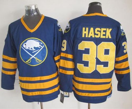 Sabres #39 Dominik Hasek Navy Blue CCM Throwback Stitched Jersey