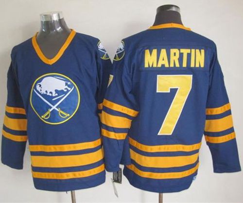 Sabres #7 Rick Martin Navy Blue CCM Throwback Stitched Jersey