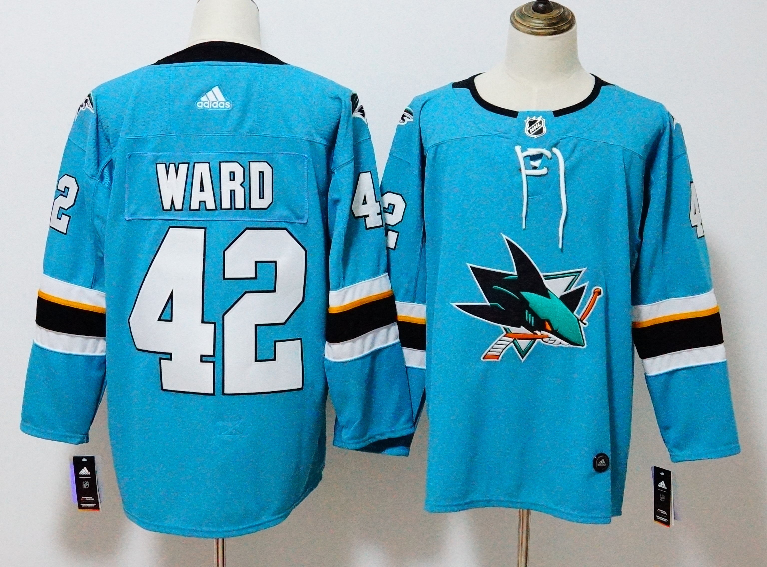 San Jose Sharks #42 Joel Ward Teal Stitched Adidas Jersey