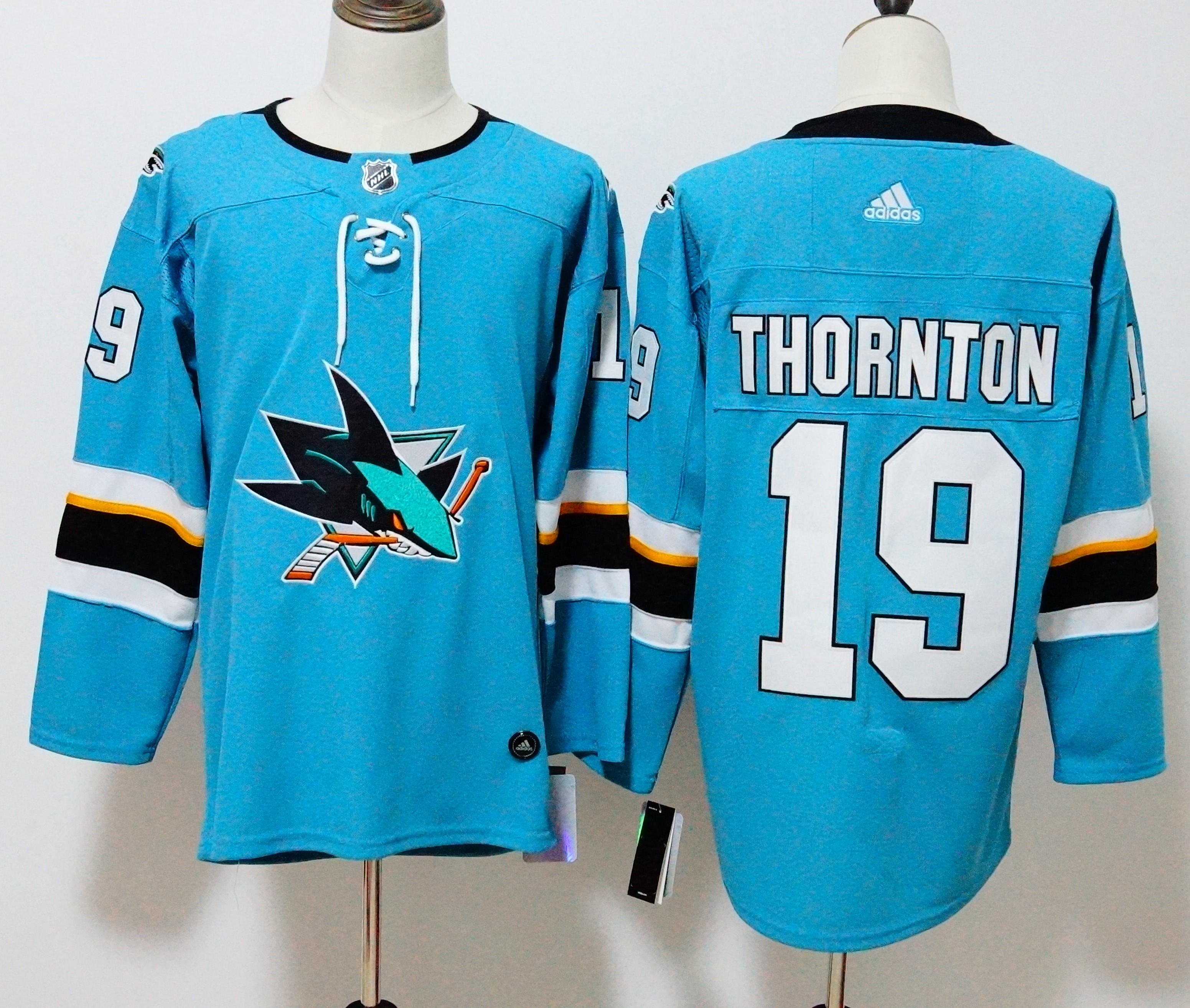 San Jose Sharks #19 Joe Thornton Teal Stitched Adidas Jersey