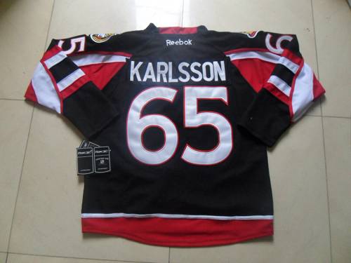 Senators #65 Erik Karlsson Black New Third Stitched Jersey