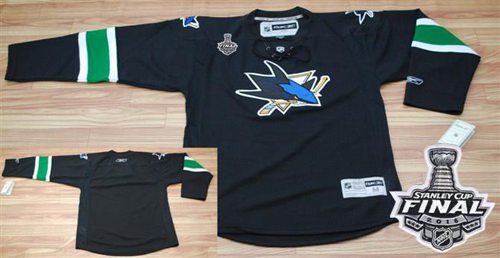 Sharks Blank Black 2016 Stanley Cup Final Patch Stitched Jersey