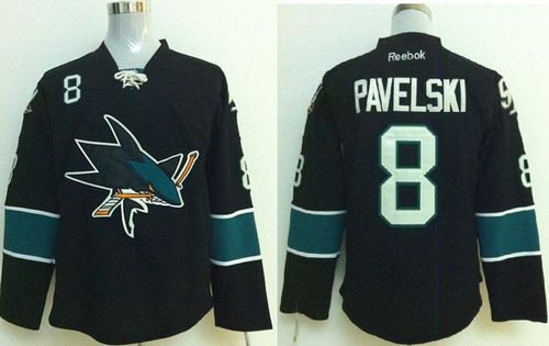 Sharks #8 Joe Pavelski Stitched Black Jersey