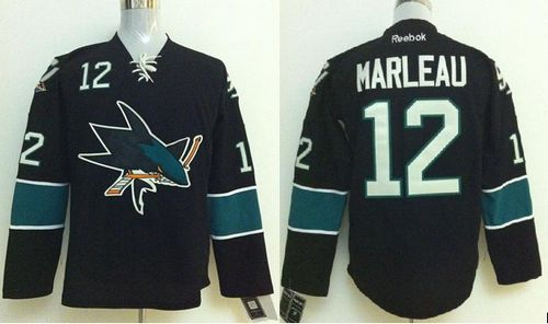 Sharks #12 Patrick Marleau Stitched Black Jersey