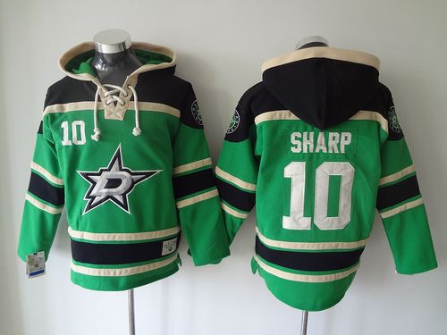 Stars #10 Patrick Sharp Green Sawyer Hooded Sweatshirt Stitched Jersey