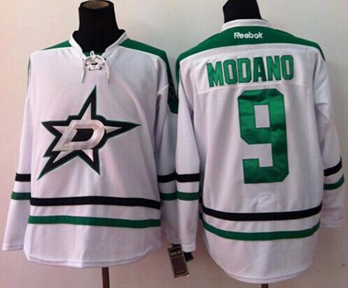 Stars #9 Mike Modano New White Stitched Jersey