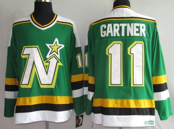 Stars #11 Mike Gartner Stitched Green CCM Throwback Jersey