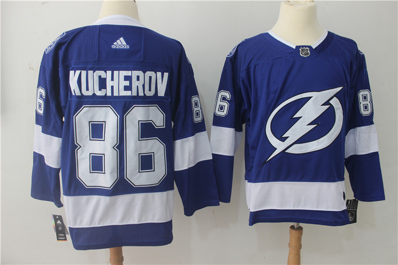 Tampa Bay Lightning #86 Nikita Kucherov Blue Stitched Adidas Jersey