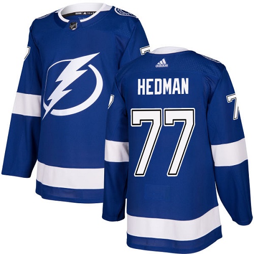 Tampa Bay Lightning #77 Victor Hedman Blue Stitched Adidas Jersey