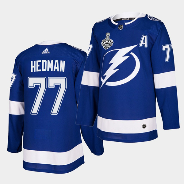 Tampa Bay Lightning #77 Victor Hedman 2020 Stanley Cup Finals Blue Stitched Jersey