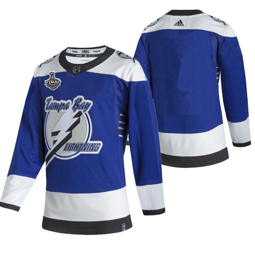 Tampa Bay Lightning Blank 2021 Blue Stanley Cup Final Bound Reverse Retro Stitched Jersey