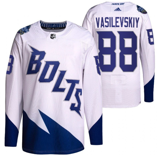 Tampa Bay Lightning #88 Andrei Vasilevskiy 2022 White Stadium Series Breakaway Stitched Jersey