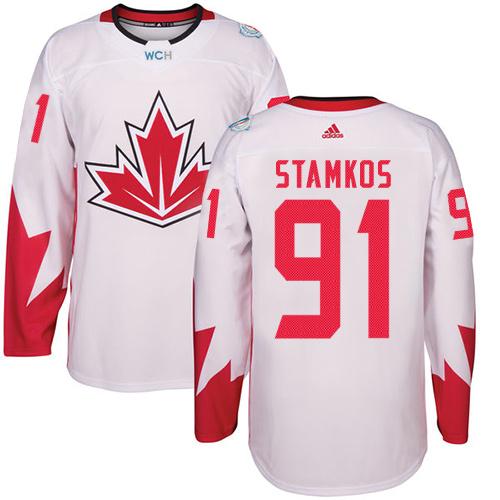 Team CA. #91 Steven Stamkos White 2016 World Cup Stitched Jersey