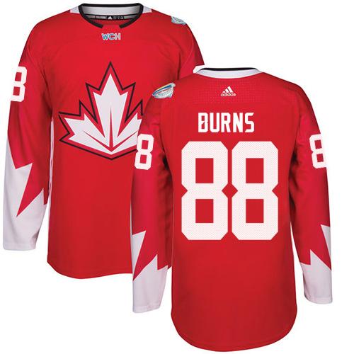 Team CA. #88 Brent Burns Red 2016 World Cup Stitched Jersey