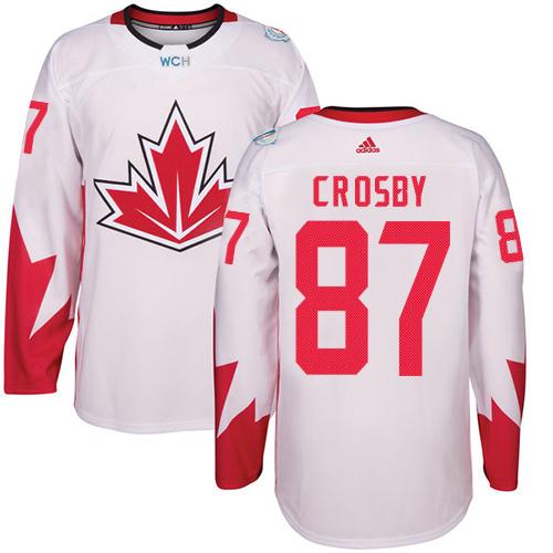Team CA. #87 Sidney Crosby White 2016 World Cup Stitched Jersey