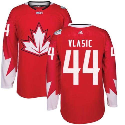 Team CA. #44 Marc-Edouard Vlasic Red 2016 World Cup Stitched Jersey