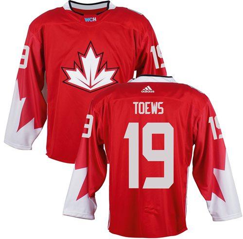 Team CA. #19 Jonathan Toews Red 2016 World Cup Stitched Jersey