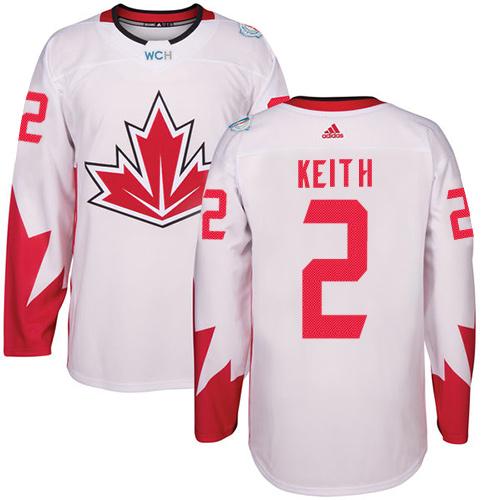 Team CA. #2 Duncan Keith White 2016 World Cup Stitched Jersey