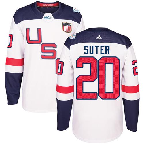 Team USA #20 Ryan Suter White 2016 World Cup Stitched Jersey