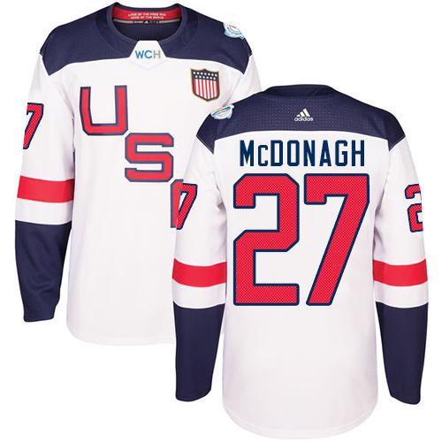 Team USA #27 Ryan McDonagh White 2016 World Cup Stitched Jersey