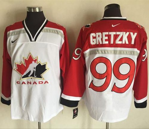 Team CA. #99 Wayne Gretzky White Red Nike Throwback Stitched Jersey