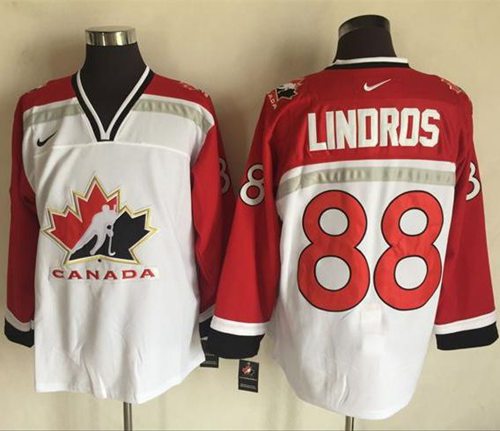 Team CA. #88 Eric Lindros White Red Nike Throwback Stitched Jersey