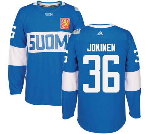 Team Finland #36 Jussi Jokinen Blue 2016 World Cup Stitched Jersey
