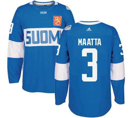 Team Finland #3 Olli Maatta Blue 2016 World Cup Stitched Jersey