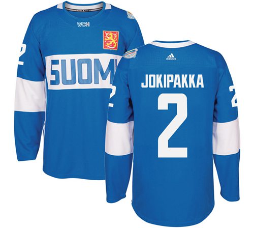 Team Finland #2 Jyrki Jokipakka Blue 2016 World Cup Stitched Jersey
