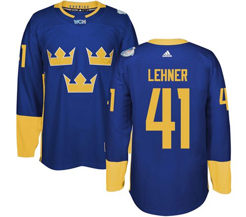 Team Sweden #41 Robin Lehner Blue 2016 World Cup Stitched Jersey
