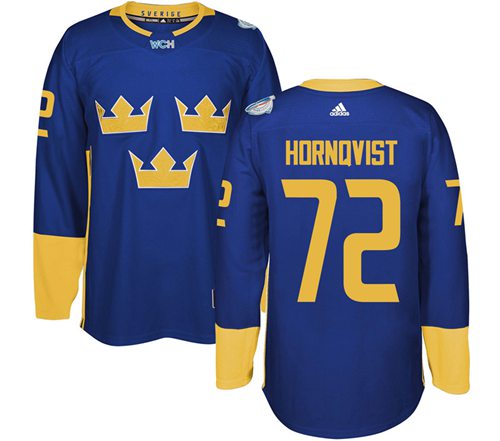 Team Sweden #72 Patric Hornqvist Blue 2016 World Cup Stitched Jersey