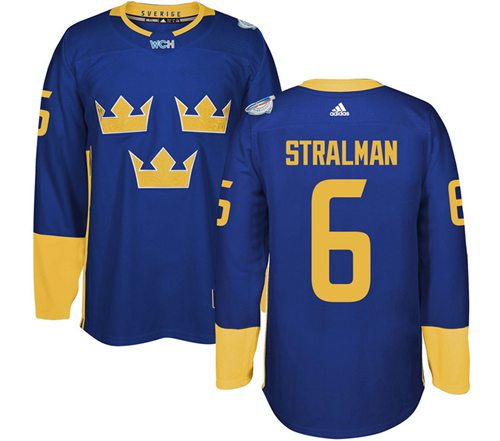 Team Sweden #6 Anton Stralman Blue 2016 World Cup Stitched Jersey