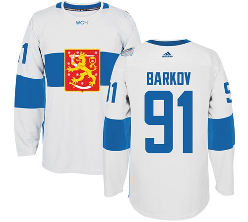 Team Finland #91 Aleksander Barkov White 2016 World Cup Stitched Jersey