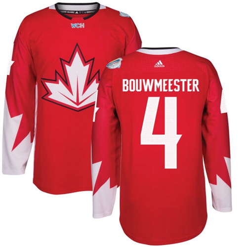 Team CA. #4 Jay Bouwmeester Red 2016 World Cup Stitched Jersey