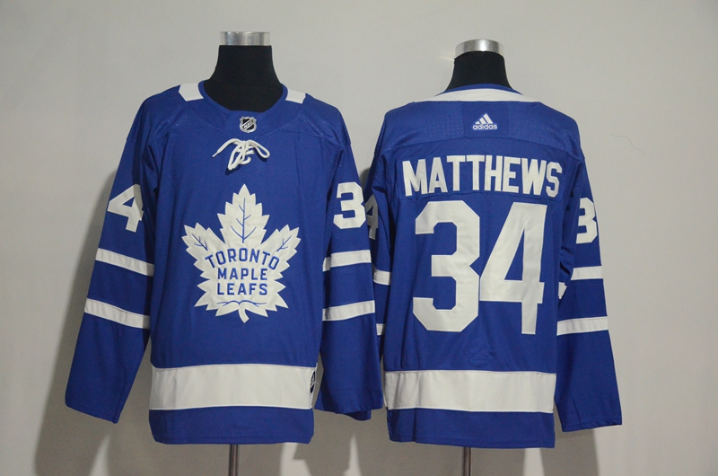 Toronto Maple Leafs #34 Auston Matthews Blue Adidas Stitched Jersey