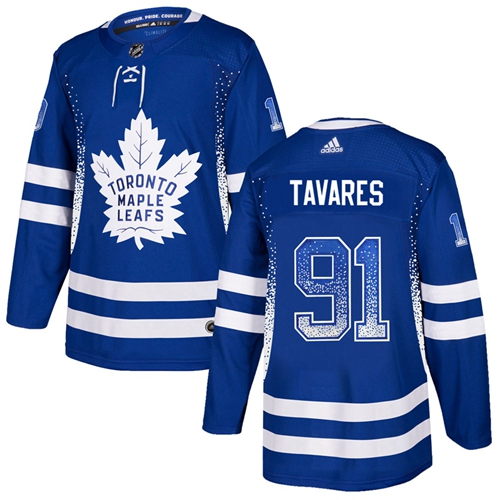 Toronto Maple Leafs #91 John Tavares Blue Drift Fashion Stitched Jersey