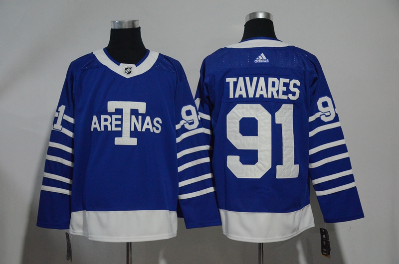 Toronto Maple Leafs #91 John Tavares Blue 1918 Arenas Throwback Stitched Jersey