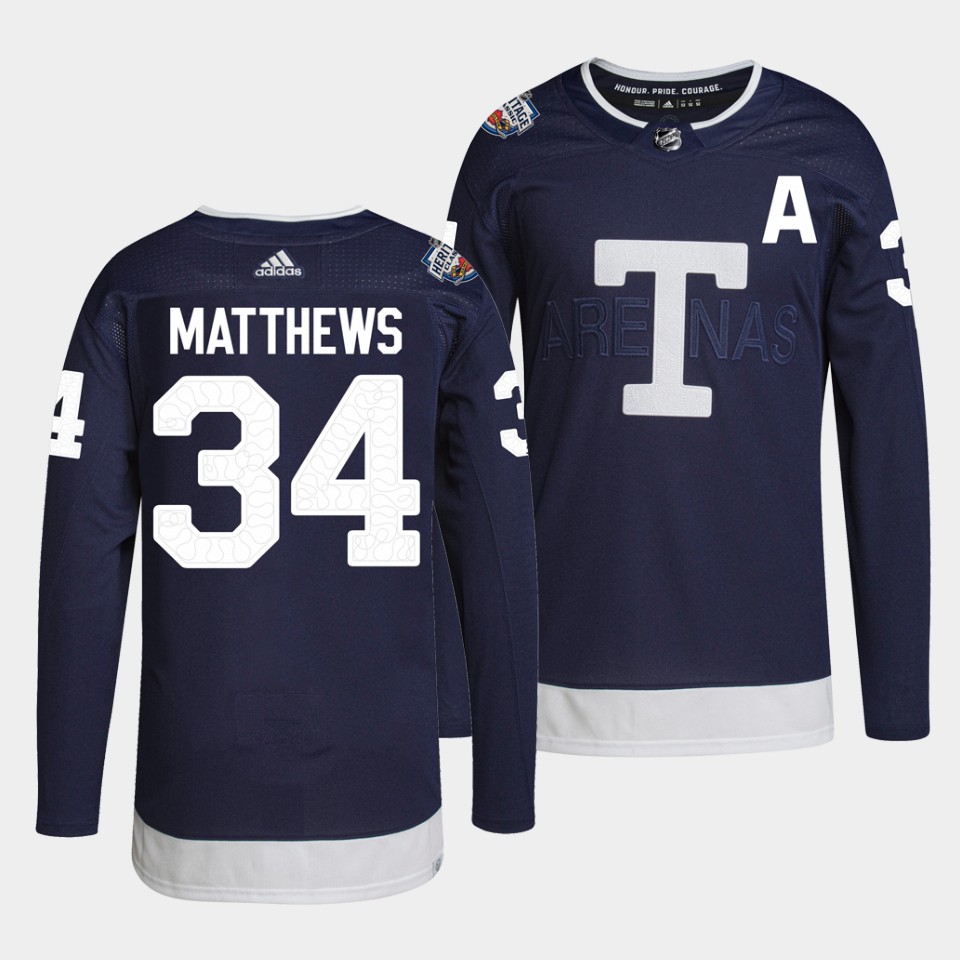 Toronto Maple Leafs #34 Auston Matthews 2022 Heritage Classic Navy Jersey