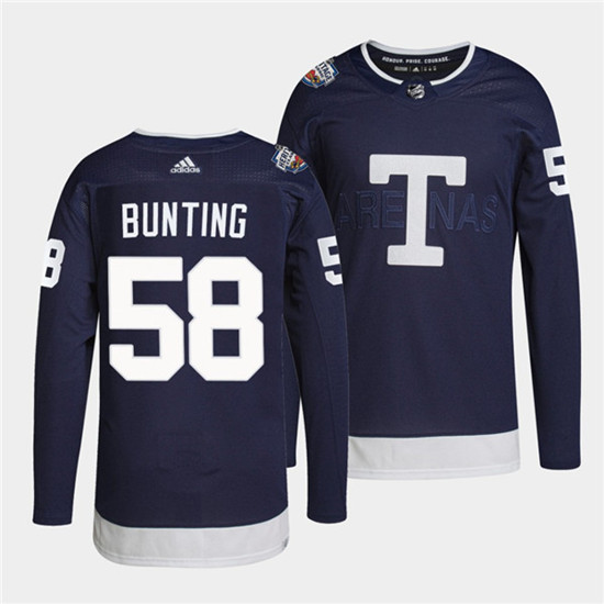 Toronto Maple Leafs #58 Michael Bunting 2022 Heritage Classic Navy Stitched Jersey