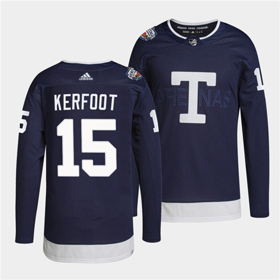 Toronto Maple Leafs #15 Alexander Kerfoot 2022 Heritage Classic Navy Stitched Jersey