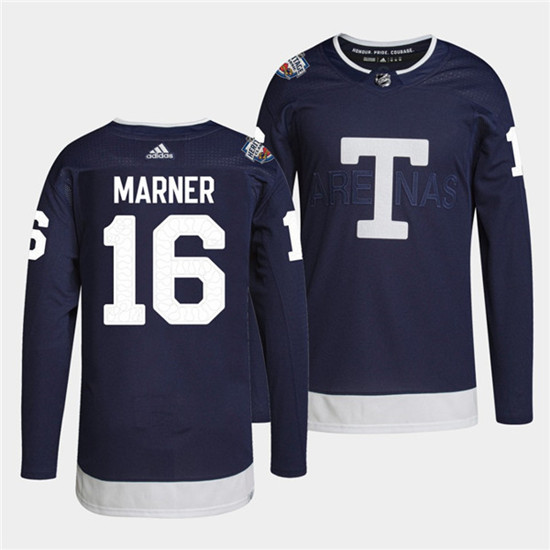 Toronto Maple Leafs #16 Mitchell Marner 2022 Heritage Classic Navy Stitched Jersey