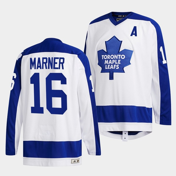 Toronto Maple Leafs #16 Mitchell Marner White Classics Primary Logo Stitched Jersey