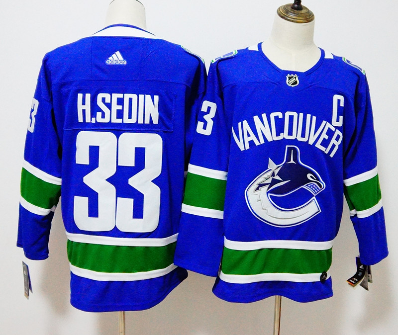 Vancouver Canucks #30 Henrik Sedin Blue Stitched Adidas Jersey