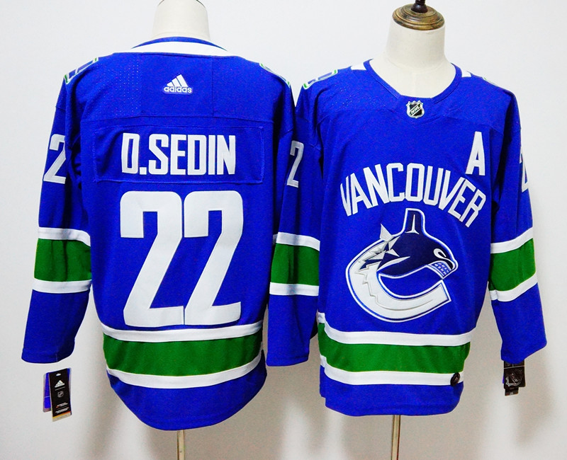 Vancouver Canucks #22 Daniel Sedin Blue Stitched Adidas Jersey