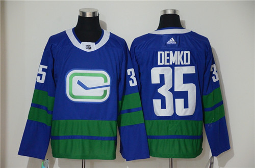 Vancouver Canucks #35 Thatcher Demko Blue Stitched Jersey