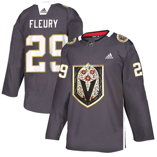 Vegas Golden Knights #29 Marc-Andre Fleury Grey Latino Heritage Night Stitched Jersey